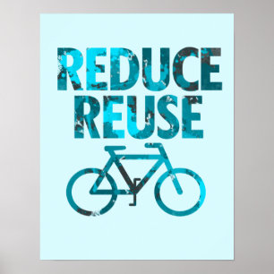 Poster Reduzir Bicicleta de Reutilização