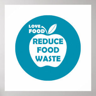 Poster Reduzir reciclagem de resíduos de alimentos ecolog