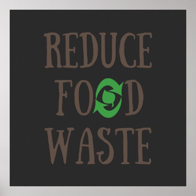 Poster Reduzir reciclagem de resíduos de alimentos ecolog (Frente)