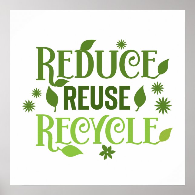 Poster Reduzir reutilizar reciclar (Frente)