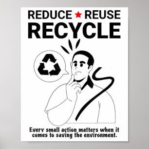 Poster Reduzir, reutilizar, Reciclar _ Proteção ambiental