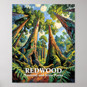 Poster Redwoods National Park Califórnia Van Gogh Persona
