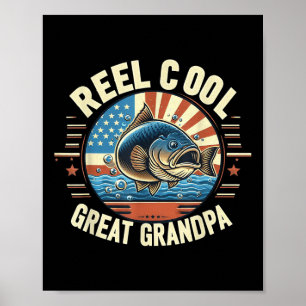 Poster Reel Cool Bisavô Pescaria Peixes Engraçados Pais