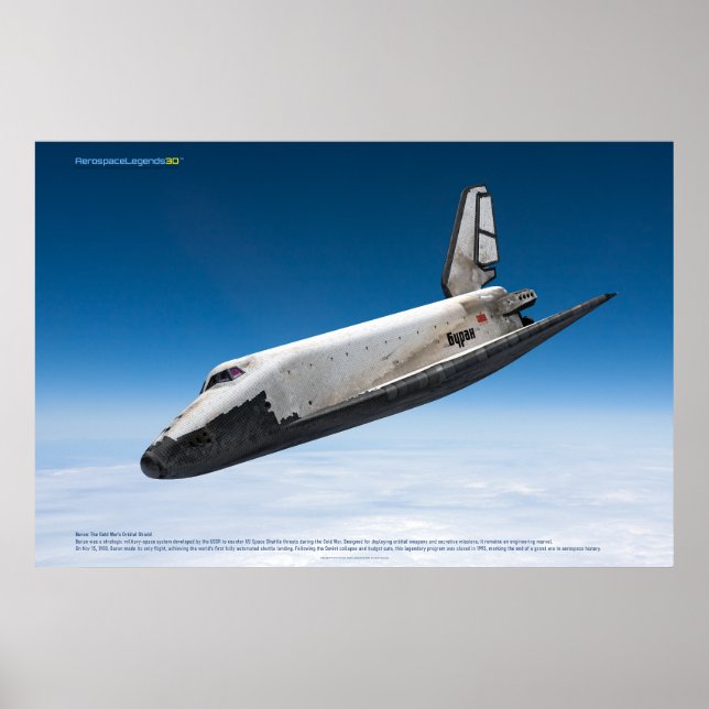 Poster Reentrada Atmosférica do Ônibus Espacial Soviético (Frente)