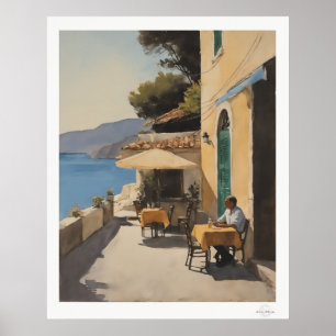 Poster Refeições ao Ar Livre à Beira-Mar Pintura a Óleo