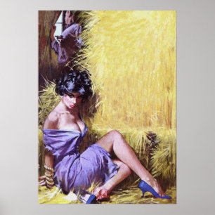 Poster Refém Da Cobrir Da Revista Vintage Pulp