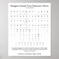 Referência de Caracteres da Fonte Morgana Swash