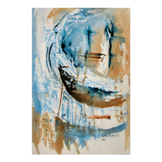 Pôster Reflecties in Blauw en Oker