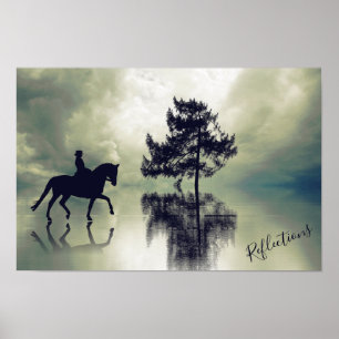 Poster Reflections Dressage Stormy Weather and Tree Horse