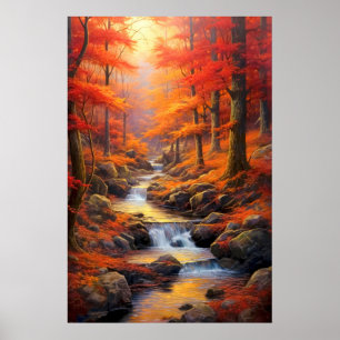 Poster Refletindo a queda dos solares Maple Forest Fine A