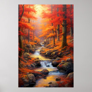 Poster Refletindo a queda dos solares Maple Forest Fine A