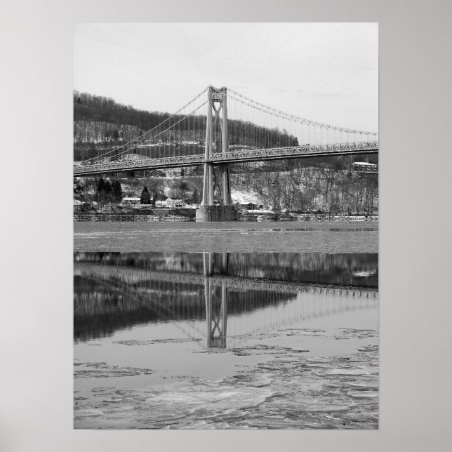 Pôster Reflexão da Torre de Ponte Icy (Frente)