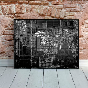 Poster Reflexão De Vidro Do Museu De História Natural De 