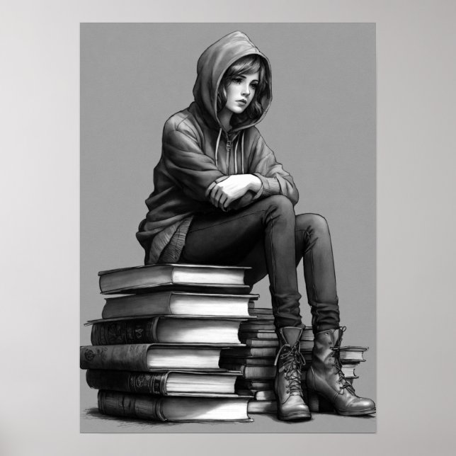 Poster Reflexão Preta, Olhos Tristes (Frente)