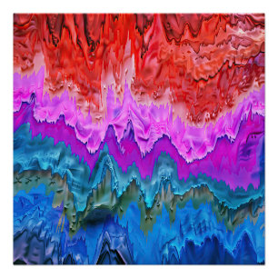 Pôster "Reflexão Radiante" Arte Abstrato colorida