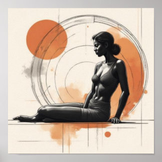 Poster Reflexão Silenciosa — Mulher Negra Contemporânea