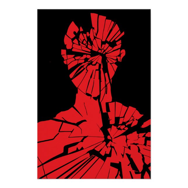 Pôster Reflexão Vermelha Despedaçada (Frente)