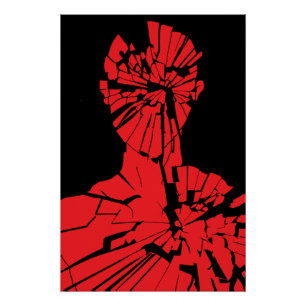 Pôster Reflexão Vermelha Quebrada