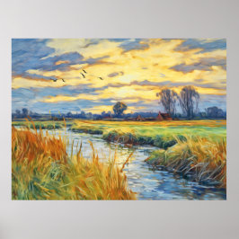 Poster Reflexões ao Sol no Rio Havel