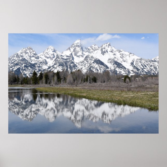 Pôster Reflexões das montanhas (Grand Tetons) (Frente)