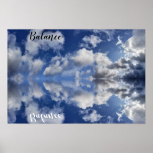 Poster Reflexões do equilíbrio das nuvens brancas de Co