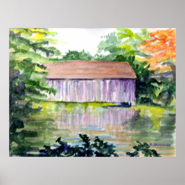 POSTER "REFLEXÕES DO LADO DO RIO" - ART - HARRIET DAVIDSO (Frente)