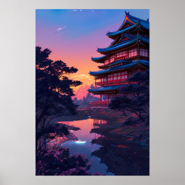 Poster Reflexões do Templo, Santuário pelo lago (Frente)