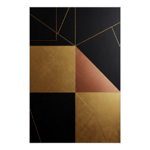 Pôster Reflexões em Ouro Geometria