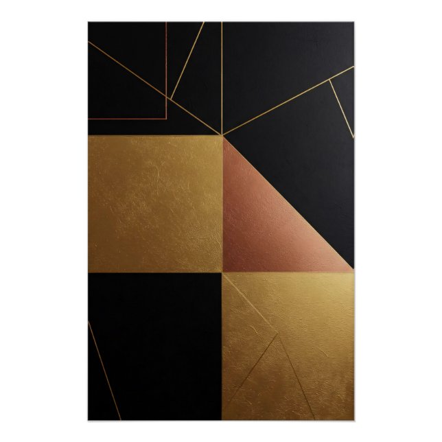 Pôster Reflexões em Ouro Geometria (Frente)