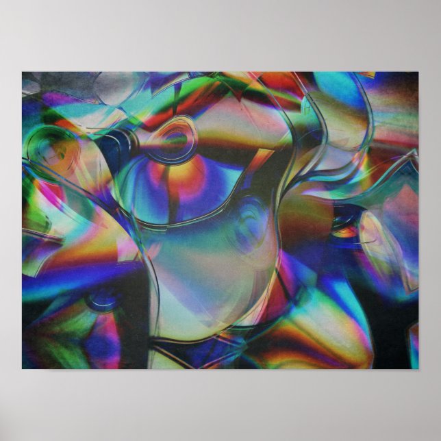 Poster Reflexos Coloridos Abstratos (Frente)