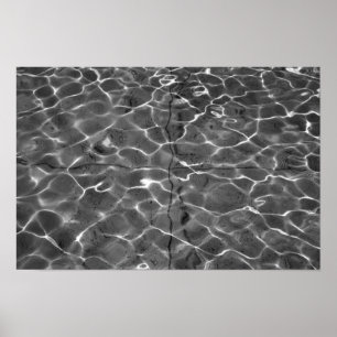 Poster Reflexos de Luz na Água: Preto e Branco