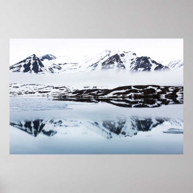 Poster Reflexos de montanhas, Noruega (Frente)