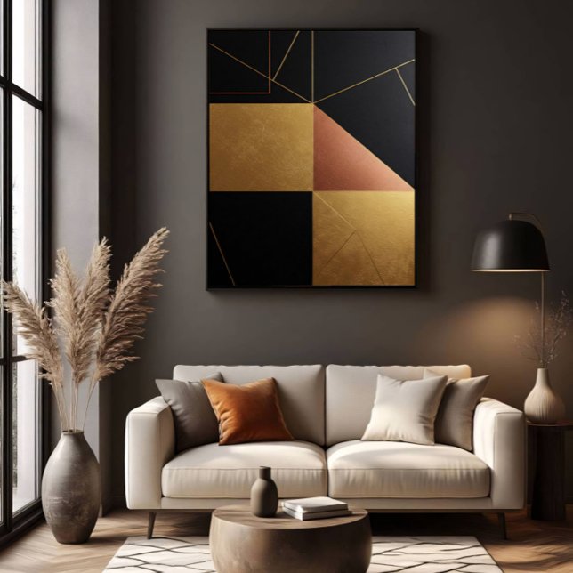 Poster Reflexos Dourados Geometria (Criador carregado)