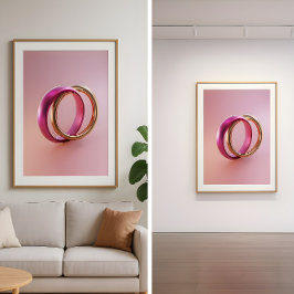 Poster Reflexos Entrelaçados - Anéis de Amor Abstratos Mo