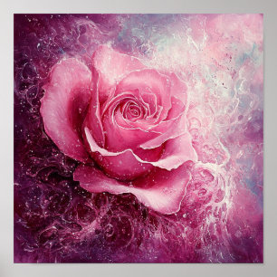 Poster Reforma de Casa Arte Botânica Floral Rosa Antiga