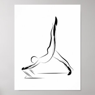 Poster Reformista de Pilates da pose de Pilates do