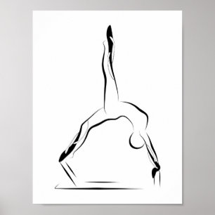Poster Reformista mínimo de Pilates da pose de Pilates d