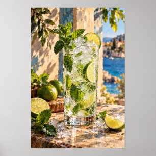 Poster Refrescante do Verão de Limão e Hortelã – Arte de