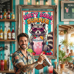 Poster Refrigerante Sujo Verão Bebida de Verão de Guaxin