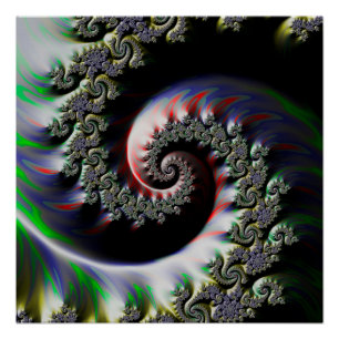 Pôster Refrigere o redemoinho molhado do Fractal da