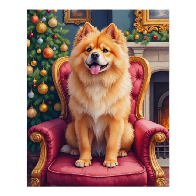 Pôster Regal Chow Chow by Grand Christmas Tree Holiday (Frente)