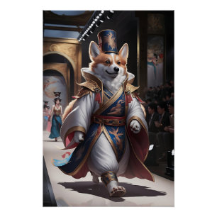 Pôster Regal Corgi em Turim Real Tradicional na Moda