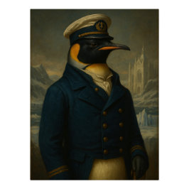 Pôster Regal Penguin Naval Captain Portrait - Vintage