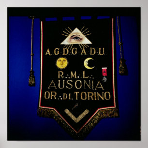 Poster Regalia maçónico, da ordem de Turin