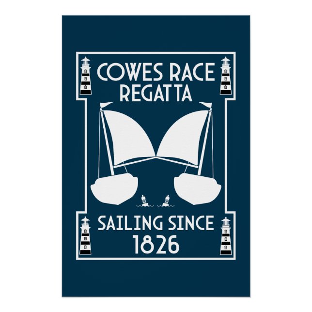 Pôster Regata de Iate da Ilha de Wight Cowes (Frente)