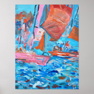 Poster Regata de Vela Dinâmica Expressionista