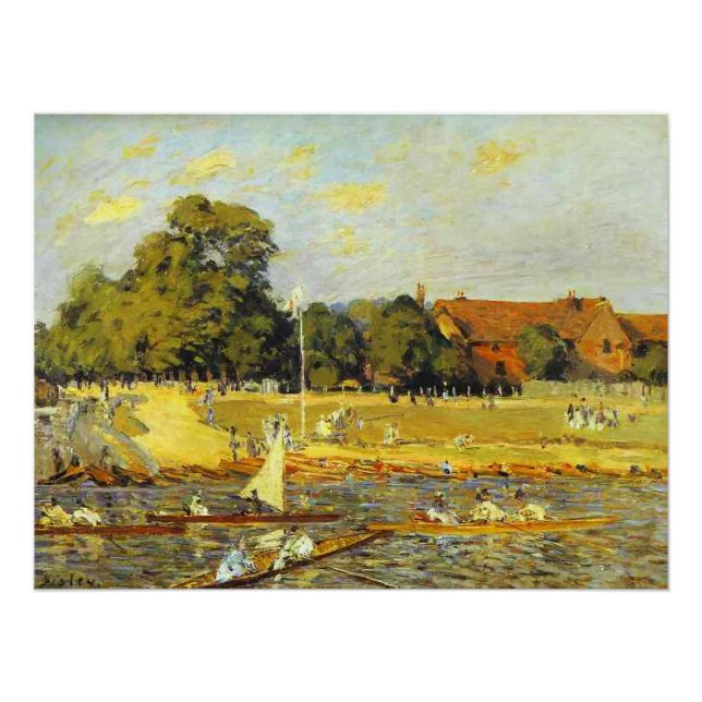 Pôster Regata em Hampton Court Alfred Sisley Poster (Frente)