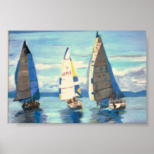 Pôster Regata résistente da navigação do porto - poste
