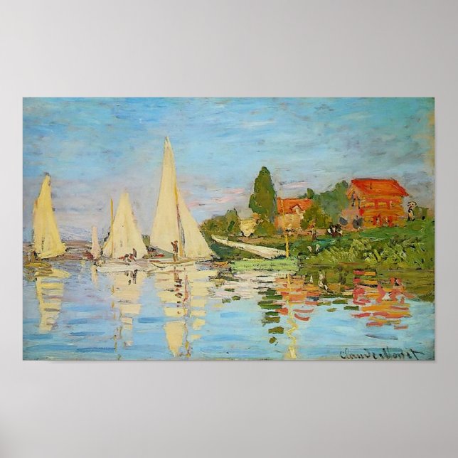 Pôster Regatta na Argentina por Claude Monet (Frente)