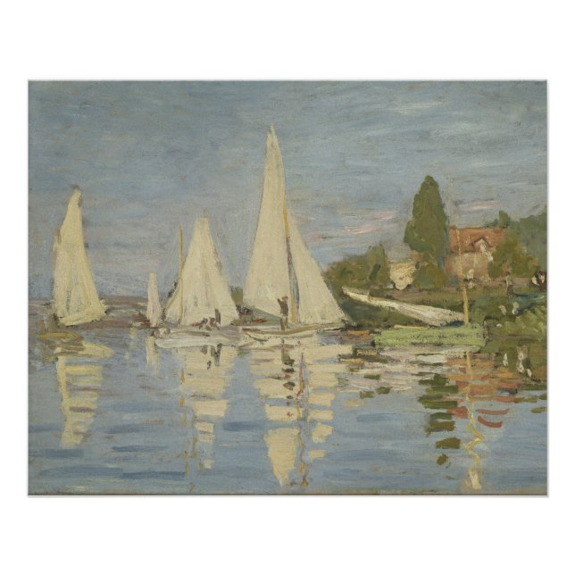 Pôster Regattas at Argenteuil, OIl Painting, Claude Monet (Frente)